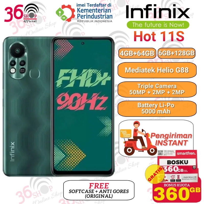 Infinix Hot 11s NFC [4GB+64GB] [6GB+128GB] Garansi Resmi Infinix 1 Tahun