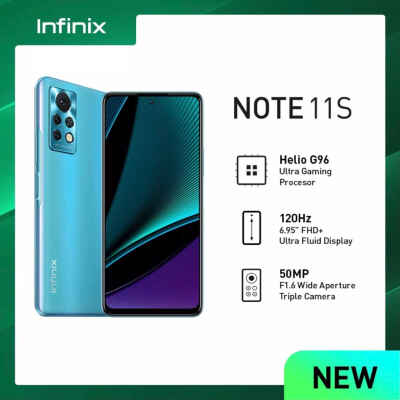Infinix Note 11s [8GB+128GB] MediaTek Helio G96 - 50MP Triple Camera - 6.95" IPS LCD - 5000mAh Garansi Resmi Infinix 1 Tahun Symphony Blue Brandon Harvest