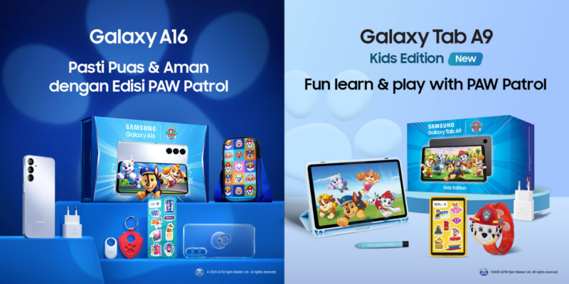 Beli Galaxy A16 dan Galaxy Tab A9 Kids Edition Dapatkan Aksesoris PAW Patrol