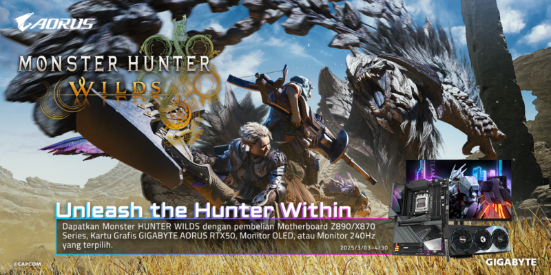 GIGABYTE Bundling Monster Hunter Wilds Game untuk Produk Terpilih!
