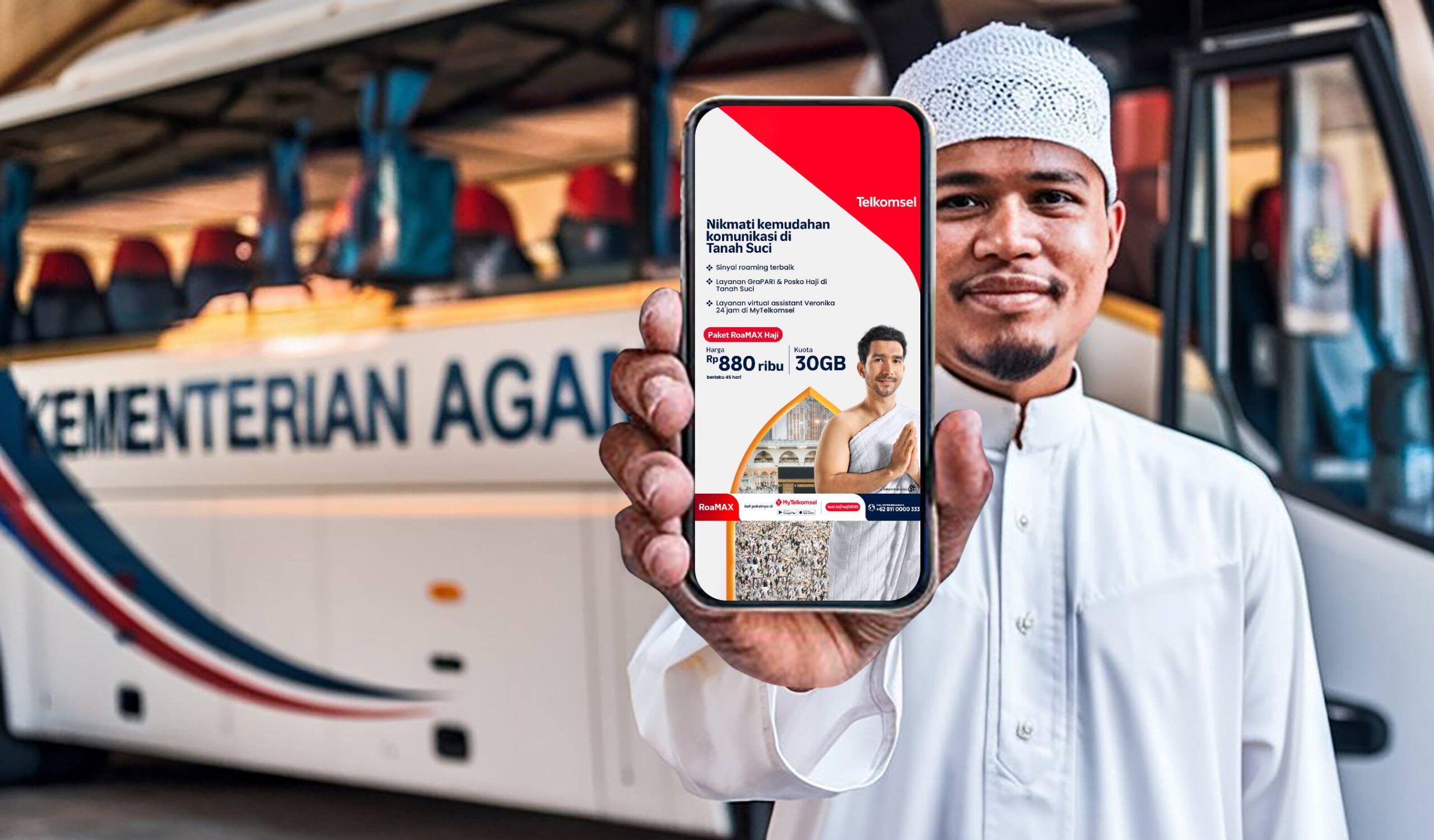 Content image for article: Telkomsel Perkuat Layanan Haji 2025 dengan 5G dan Posko di Makkah