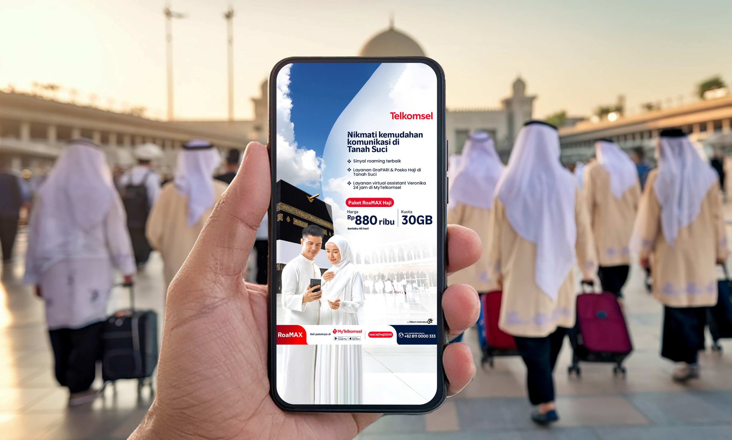 Content image for article: Telkomsel Perkuat Layanan Haji 2025 dengan 5G dan Posko di Makkah