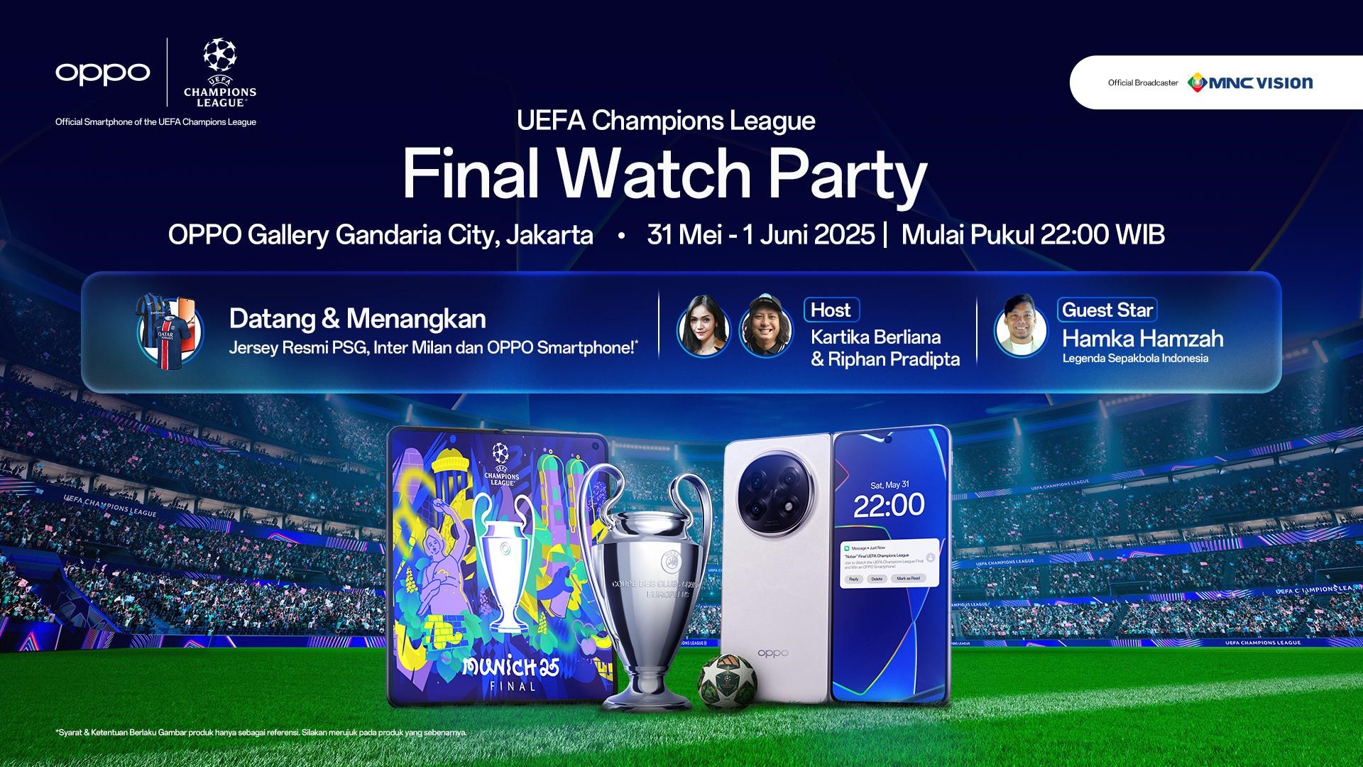 Content image for article: OPPO Gelar Nobar Final UEFA Champions League 2025 di Jakarta dan Bali