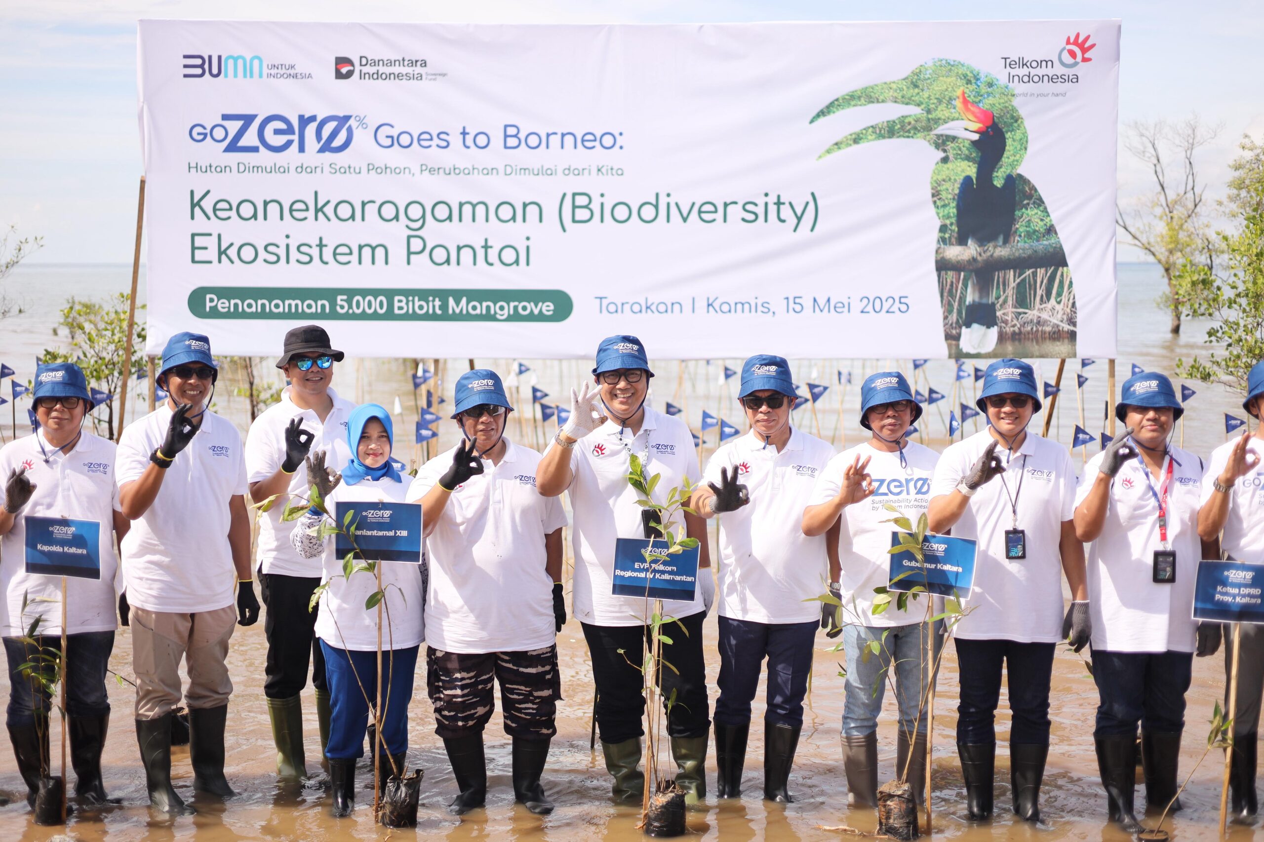 Content image for article: Telkom GoZero% Tanam 5.000 Mangrove di Tarakan, Bukti Nyata ESG