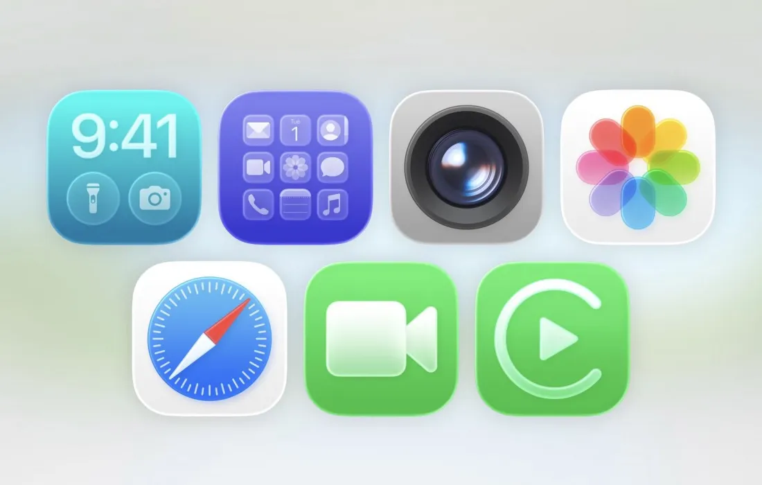 iOS 26 Liquid Glass Lock Screen dengan efek 3D
