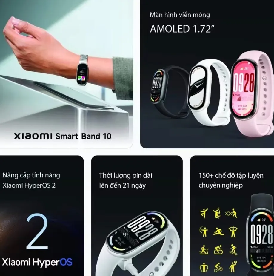 Xiaomi Smart Band 10 dalam berbagai pilihan warna