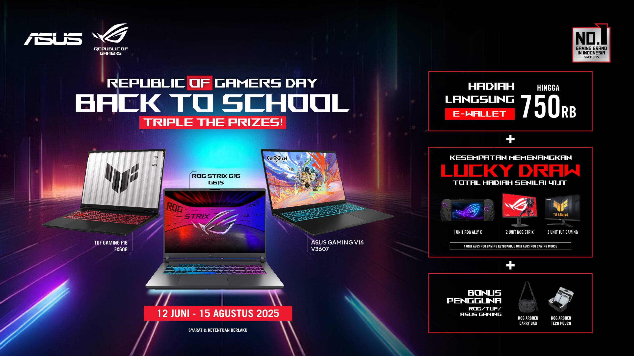 Content image for article: ASUS Gaming V16 Resmi Dirilis di Indonesia, Laptop Gaming RTX 50 Series dengan Harga Terjangkau