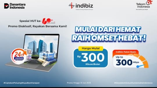 Telkom Hadirkan Promo Eksklusif Indibiz Paket Basic untuk UKM di HUT ke-60