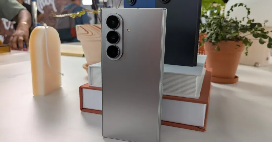 Samsung Galaxy Z Fold 7 standing upright