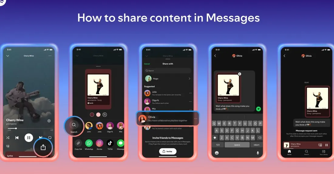Spotify now has a messaging service built-in