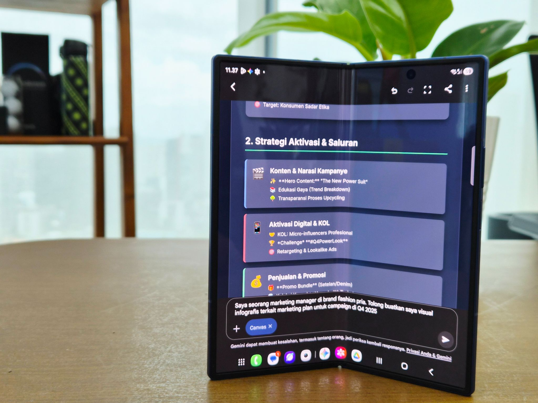 Content image for article: Galaxy Z Fold7 dengan Gemini AI Dongkrak Produktivitas Kerja