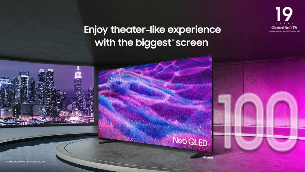 Content image for article: Samsung Hadirkan TV Layar Besar 75-115 Inci untuk Hiburan Lebih Imersif