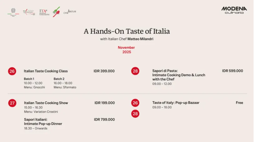 Content image for article: MODENA Gelar Pekan Kuliner Italia 2025 dengan Chef Legendaris