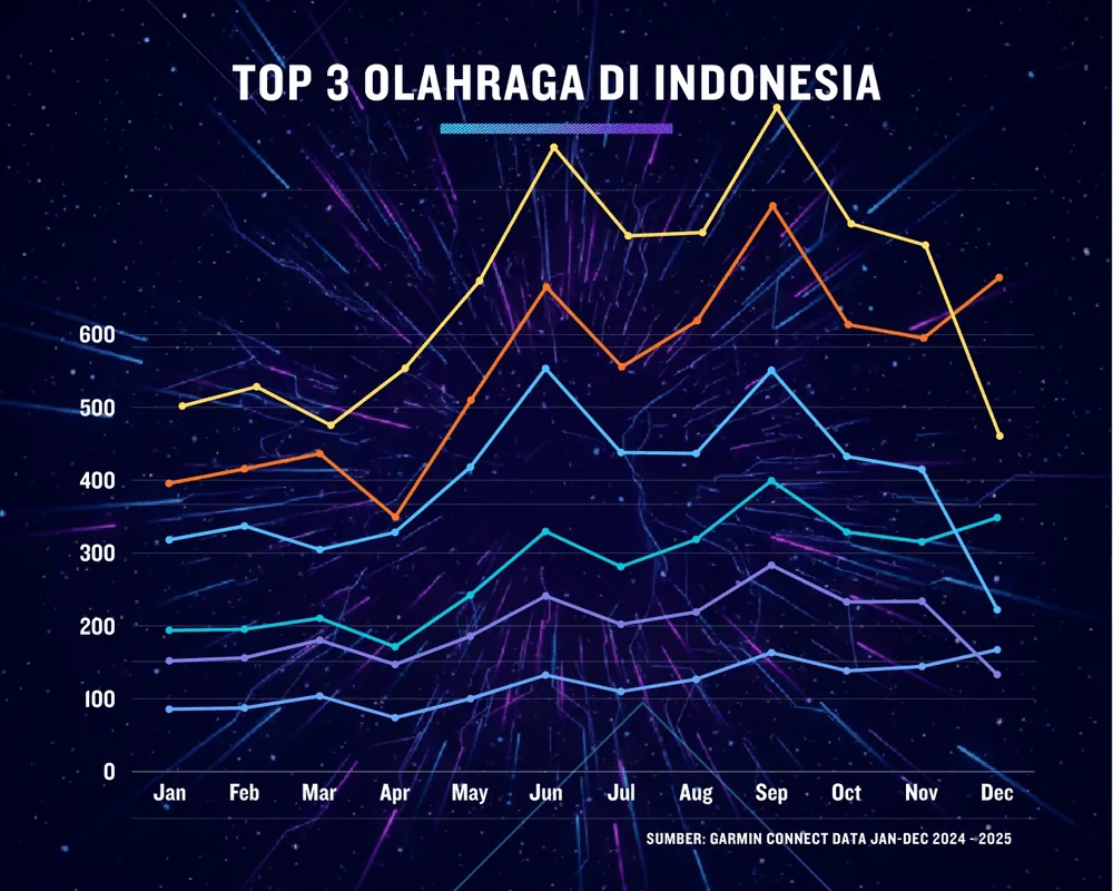 Content image for article: Garmin Connect Data Report 2025: Lari dan Padel Jadi Tren Kebugaran Indonesia