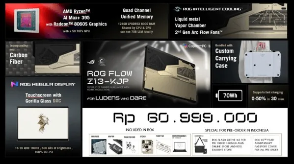 Content image for article: ASUS ROG Flow Z13-KJP Rilis di Indonesia, Cuma 50 Unit!