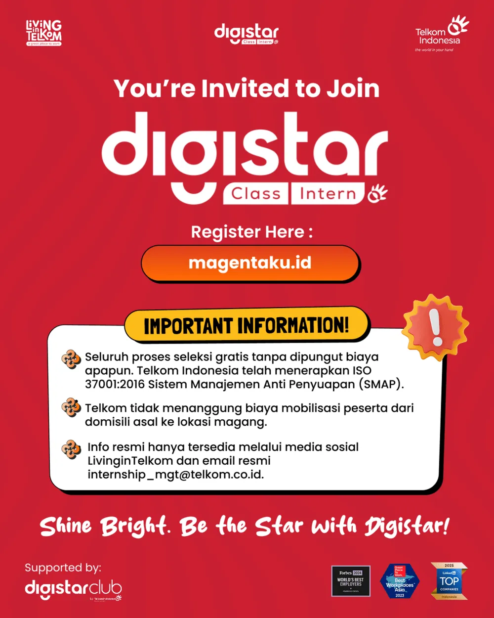 Content image for article: Telkom Buka Digistar Class Intern 2026: Fokus AI dan Solusi B2B