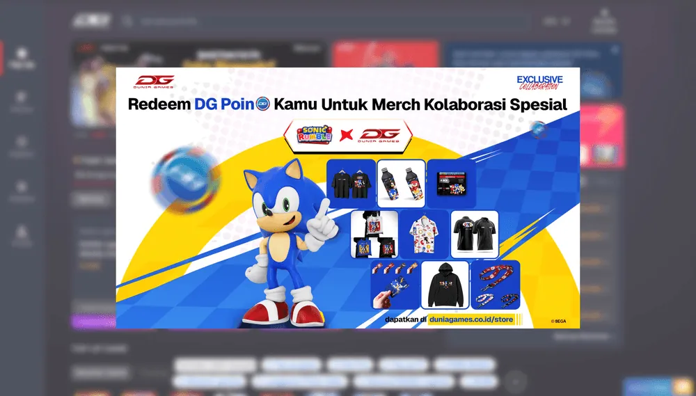 Content image for article: Top Up di Dunia Games Berhadiah Merchandise Sonic Rumble Eksklusif