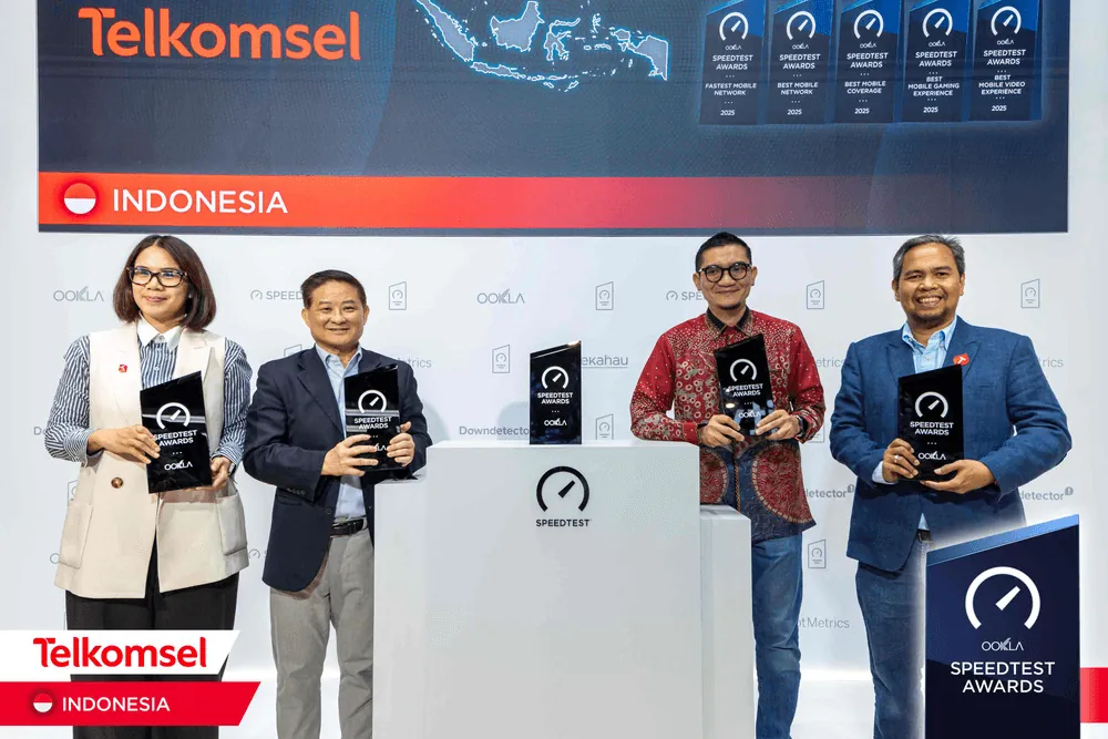 Content image for article: Telkomsel Borong 5 Penghargaan Ookla Speedtest Awards 2026 di MWC Barcelona