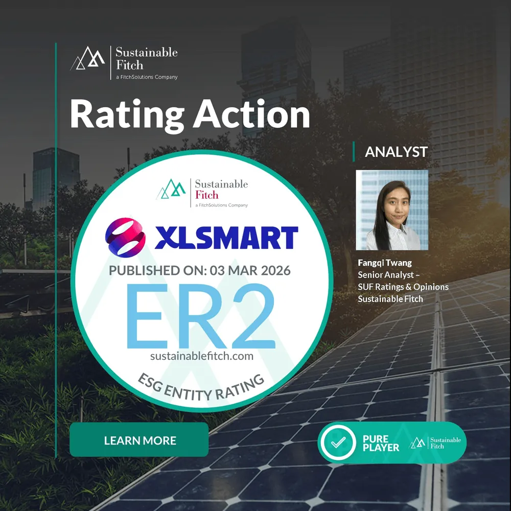 Content image for article: XLSMART Raih Rating ESG Positif dari Sustainable Fitch