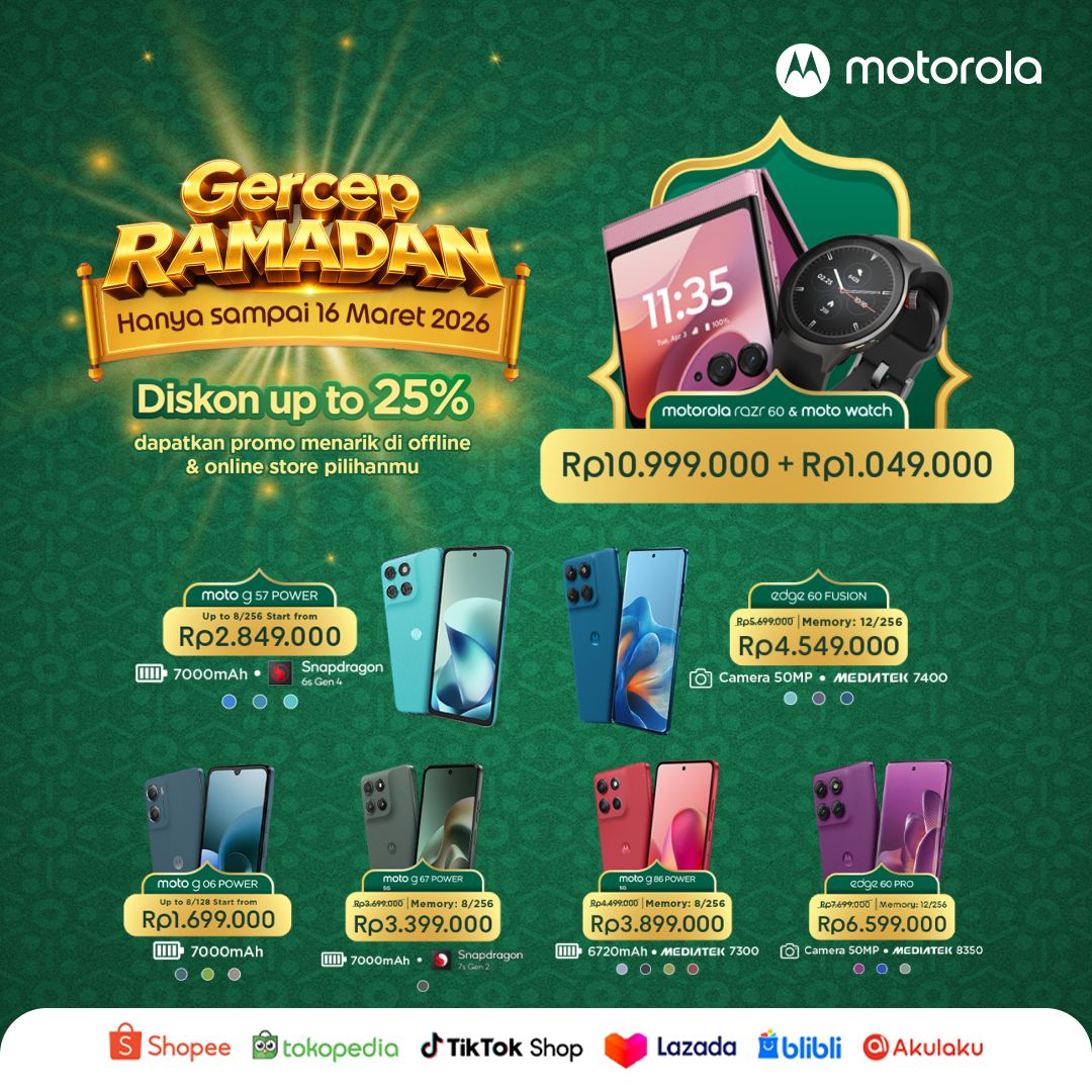 Content image for article: Motorola Geber Promo Gercep Ramadan, Diskon Smartphone hingga 25%