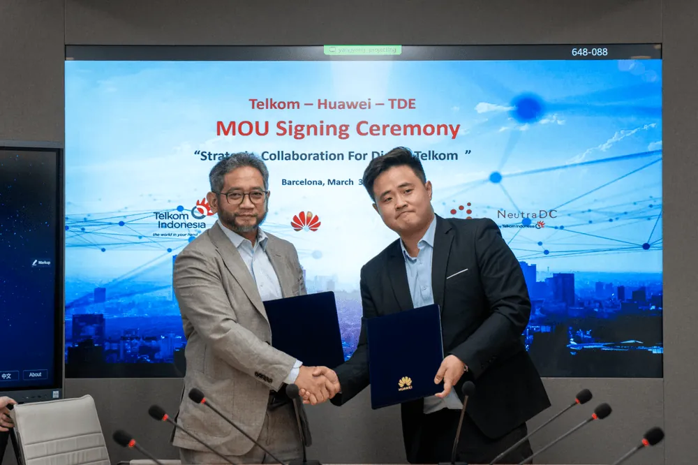 Content image for article: Telkom dan Huawei Teken MoU Strategis di MWC Barcelona