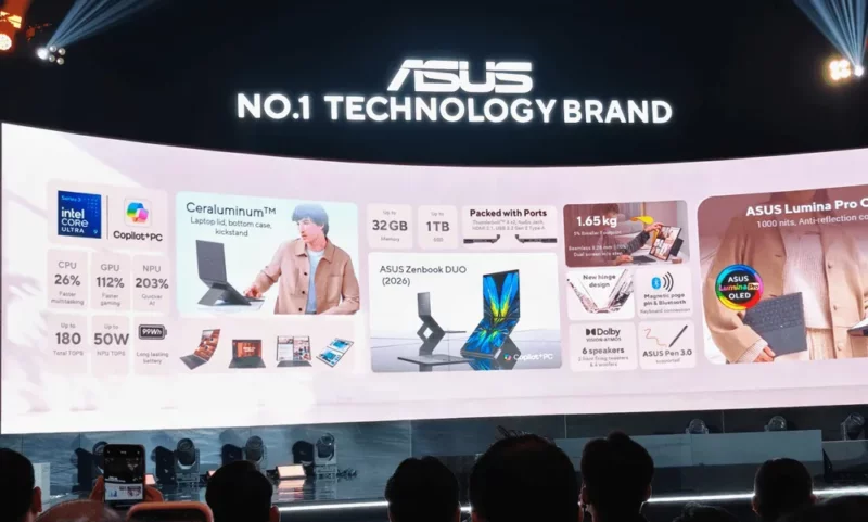 Content image for article: ASUS Zenbook DUO 2026 Resmi, Layar Ganda 3K OLED Rp55 Juta