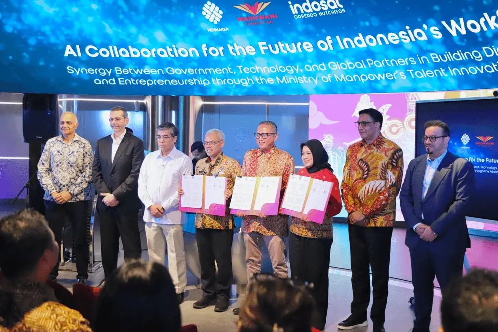 Indosat, Wadhwani, dan Kemnaker Teken MoU Cetak 1 Juta Talenta Digital