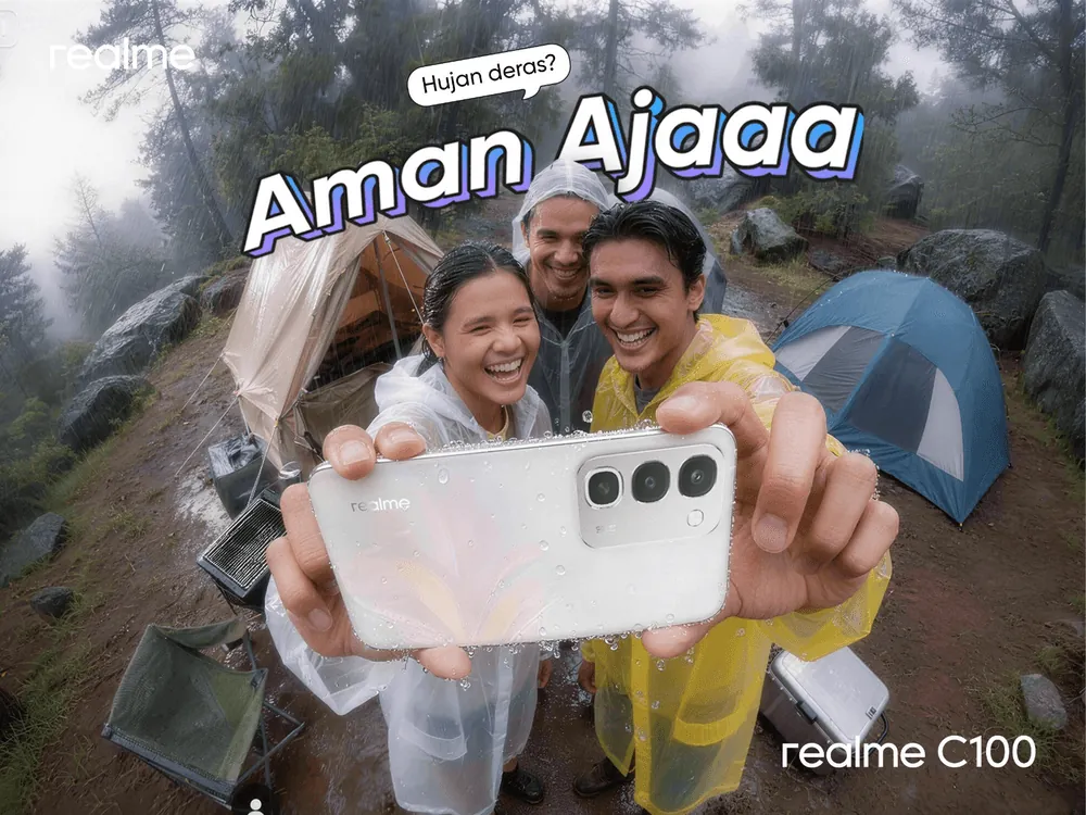 realme C100 Resmi Hadir: Baterai 8000mAh, Tahan Air IP69 Pro